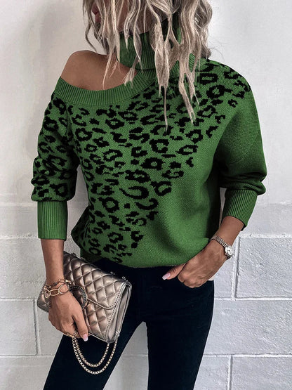 Le Clair™ | Leopard Drop Shoulder Sweater