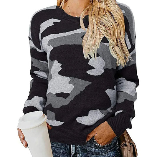 Le Clair™ Camouflage Leopard Strik Sweater