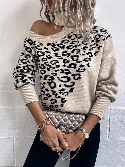 Le Clair™ | Leopard Drop Shoulder Sweater